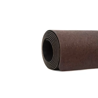Tapete de Ioga em tecido de cortiça castanha com EPDM preto - 1830x650x4mm
