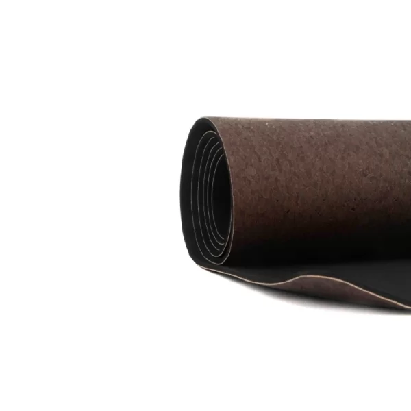 Tapete de Ioga em tecido de cortiça castanha com EPDM preto - 1830x650x4mm